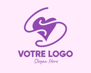 Purple - Purple Heart Squiggle logo design