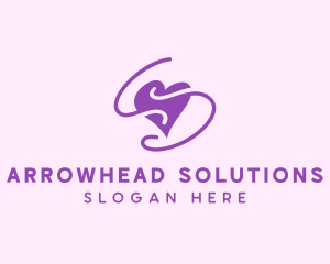 Purple Heart Squiggle logo design