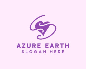 Purple Heart Squiggle logo design