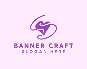 Purple Heart Squiggle logo design