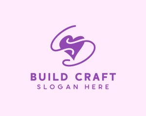 Purple Heart Squiggle logo design