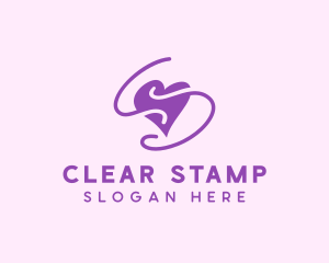 Purple Heart Squiggle logo design