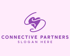 Relationship - Purple Heart Squiggle logo design