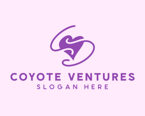 Purple Heart Squiggle logo design