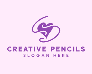 Purple Heart Squiggle logo design