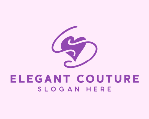 Purple Heart Squiggle logo design