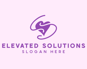 Purple Heart Squiggle logo design