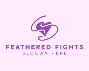 Purple Heart Squiggle logo design