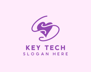 Purple Heart Squiggle logo design