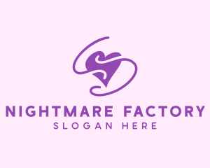 Purple Heart Squiggle logo design