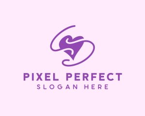 Purple Heart Squiggle logo design