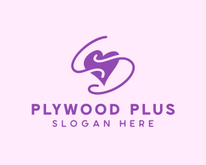 Purple Heart Squiggle logo design