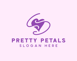 Purple Heart Squiggle logo design