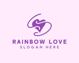 Purple Heart Squiggle logo design