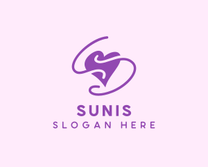 Purple Heart Squiggle logo design