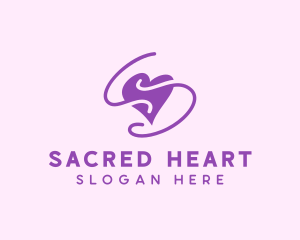 Purple Heart Squiggle logo design