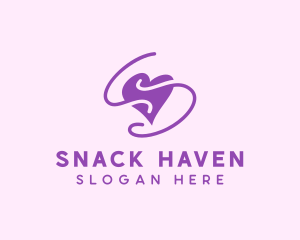 Purple Heart Squiggle logo design