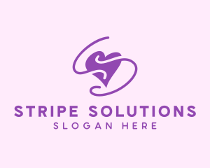 Purple Heart Squiggle logo design