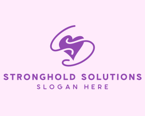 Purple Heart Squiggle logo design