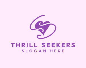 Purple Heart Squiggle logo design