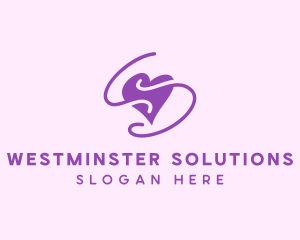 Purple Heart Squiggle logo design