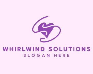 Purple Heart Squiggle logo design