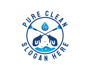 Pressure Washer Cleaning logo design