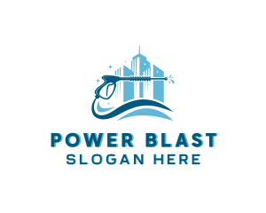 Power Wash Building logo design