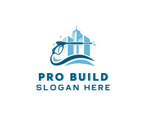 Power Wash Building logo design