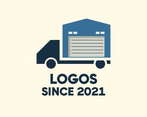 Movers - House Garage Truck logo design