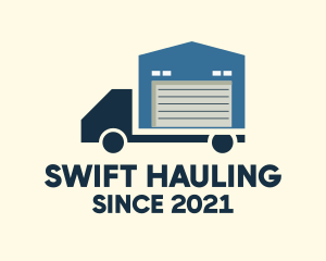 Hauling - House Garage Truck logo design