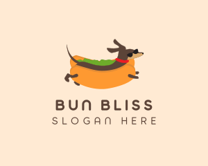 Bun - Dachshund Sandwich Bun logo design