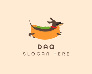 Dog - Dachshund Sandwich Bun logo design