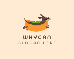 Food Stand - Dachshund Sandwich Bun logo design