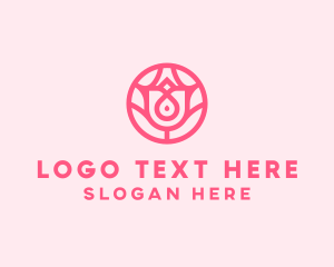 Salon - Pink Flower Bloom logo design