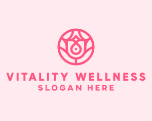 Pink Flower Wellness logo design