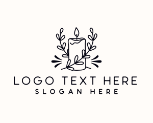 Event - Candle Leaf Monoline logo design