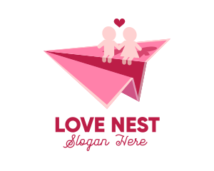 Couple - Couple Paper Plane logo design