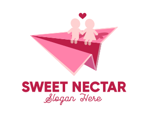 Couple Paper Plane logo design