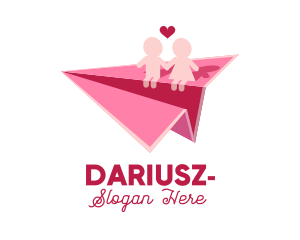 Dating Site - Couple Paper Plane logo design