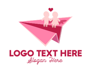 Paper - Couple Paper Plane logo design