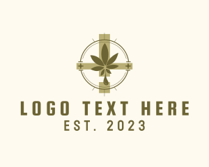 Cannabis Leaf - Herbal Cannabis Cross logo design