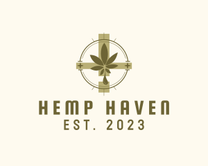 Herbal Cannabis Cross logo design