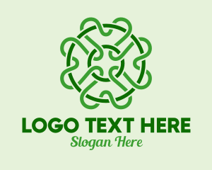 Eco Park - Green Clover Scribble logo design