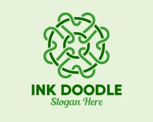 Scribble - Green Clover Scribble logo design