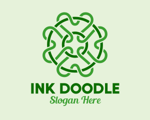 Green Clover Scribble logo design