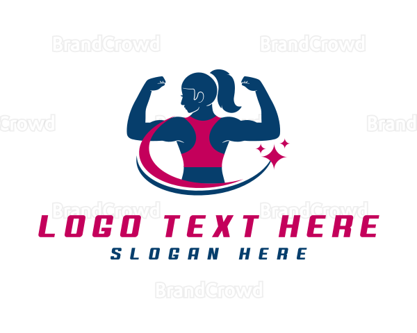 Female Muscular Athlete Logo