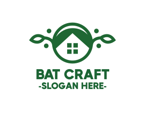 Green Vegan House logo design