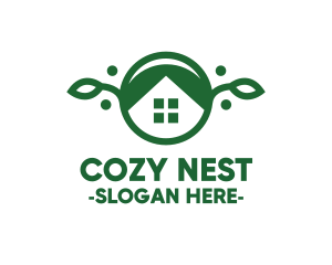 House - Green Vegan House logo design