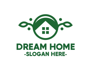 House - Green Vegan House logo design